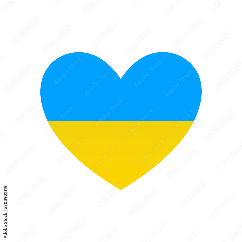 Heart Ukrainian icon. War in Ukraine concept. Vector illustration for design.