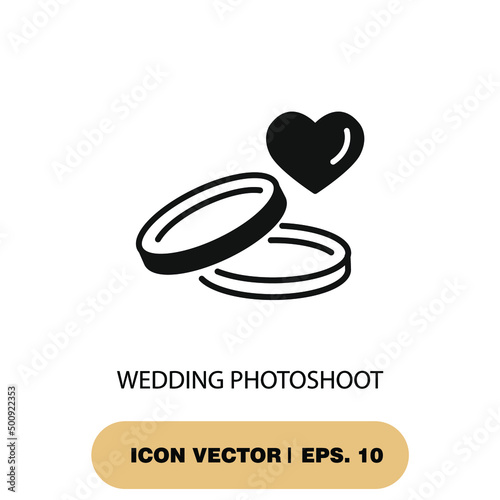 wedding photoshoot icons  symbol vector elements for infographic web