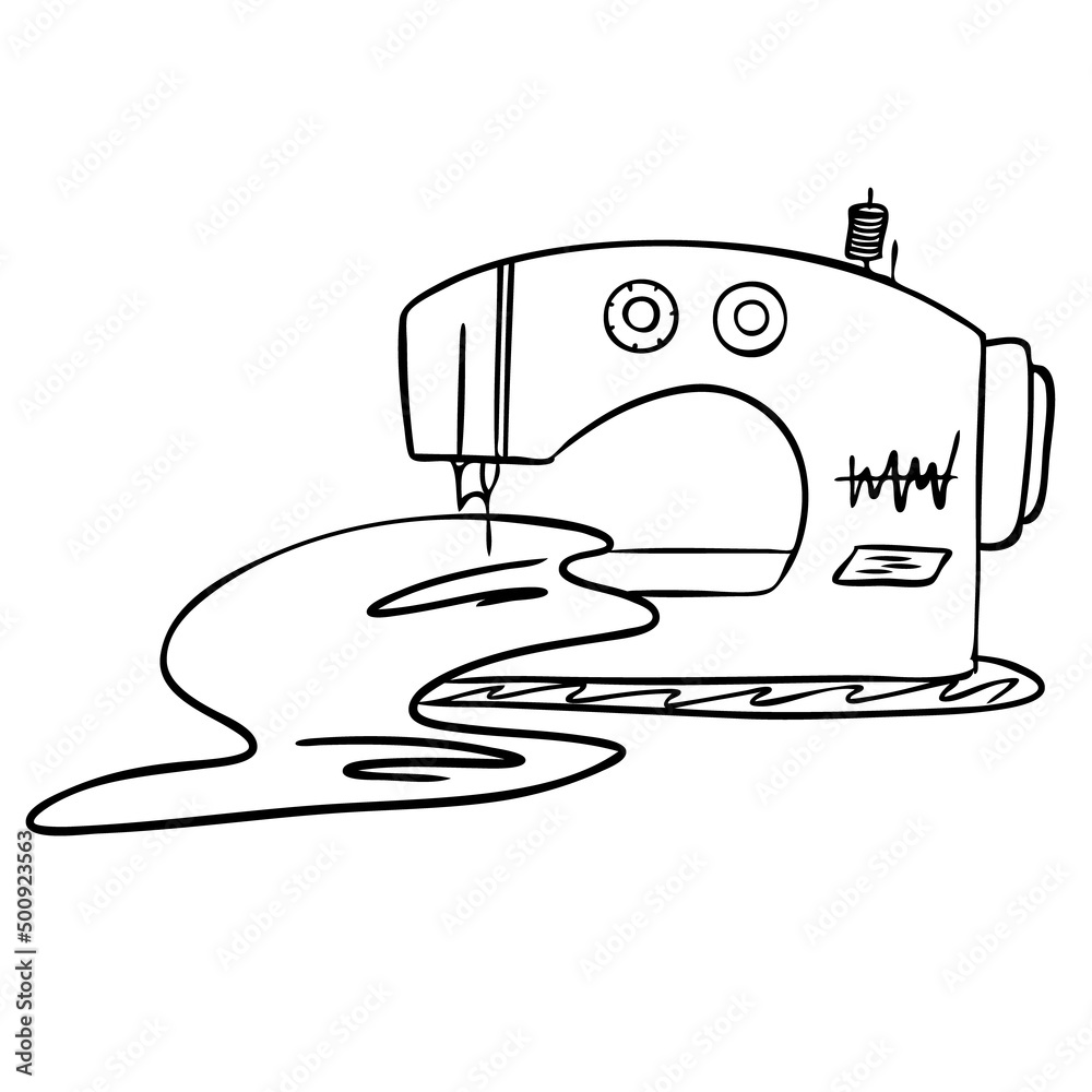 Sewing machine. Fashion designer tool. Vector illustration Sewing machine. Fashion designer tool. Vector illustration