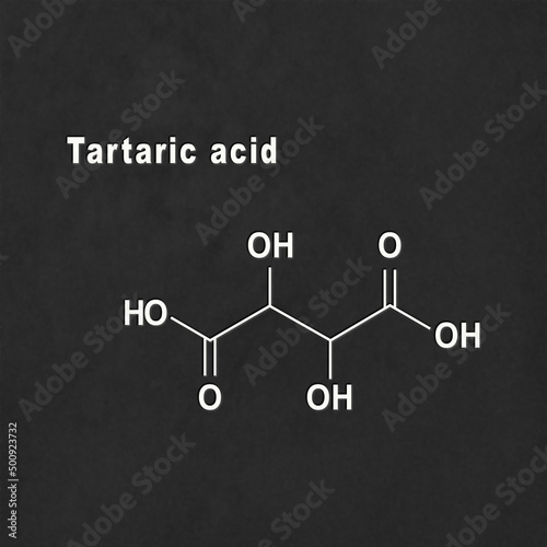 Tartaric acid, Structural chemical formula photo