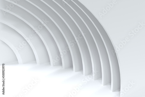 Fototapeta Naklejka Na Ścianę i Meble -  Abstract futuristic white background, minimalist 3d render
