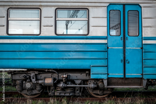 closed automatic doors of suburban train