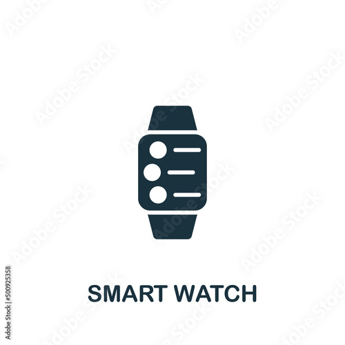 Smart Watch icon. Monochrome simple Artificial Intelligence icon for templates, web design and infographics