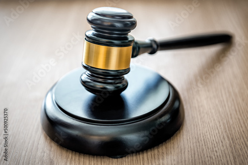 Judges gavel on wooden desk