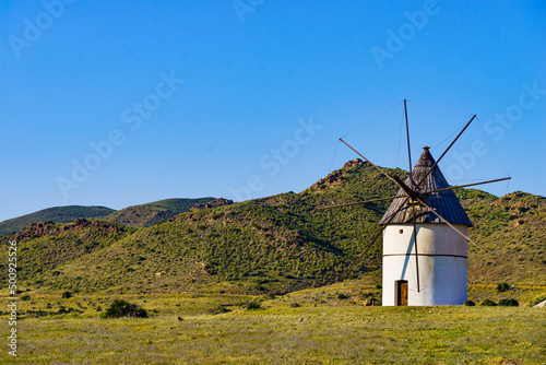 Spanish landscape with old wind mill