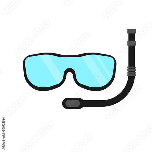 Diving and swimming snorkel masks. Vector flat icon. isolated on white background. 