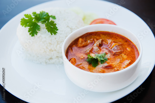 Thai curry with rice. photo
