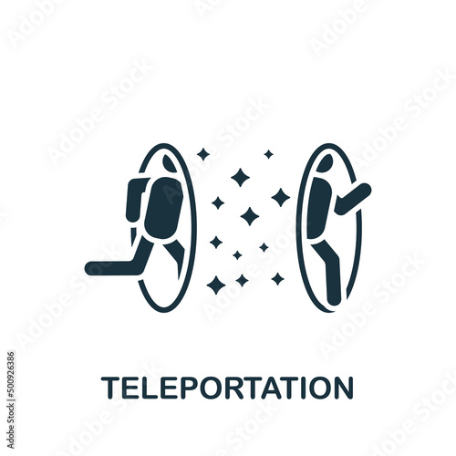 Teleportation icon. Monochrome simple Artificial Intelligence icon for templates, web design and infographics