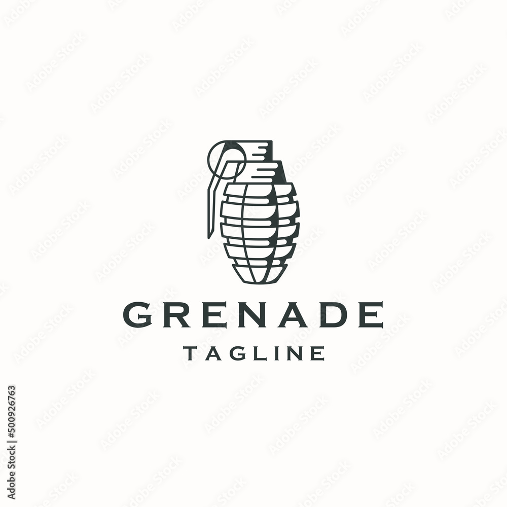 Grenade logo icon design template flat vector Grenade logo icon design template flat vector
