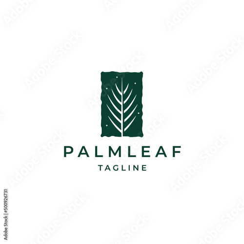 Palm leaf logo icon design template flat vector