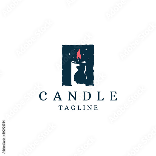Candle light logo icon design template flat vector