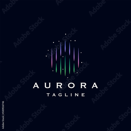Aurora logo icon design template flat vector