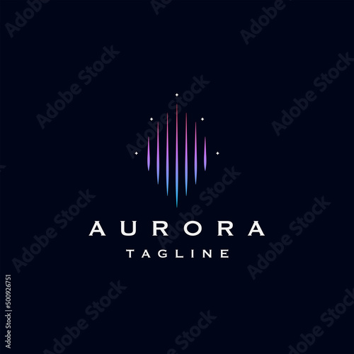 Aurora logo icon design template flat vector