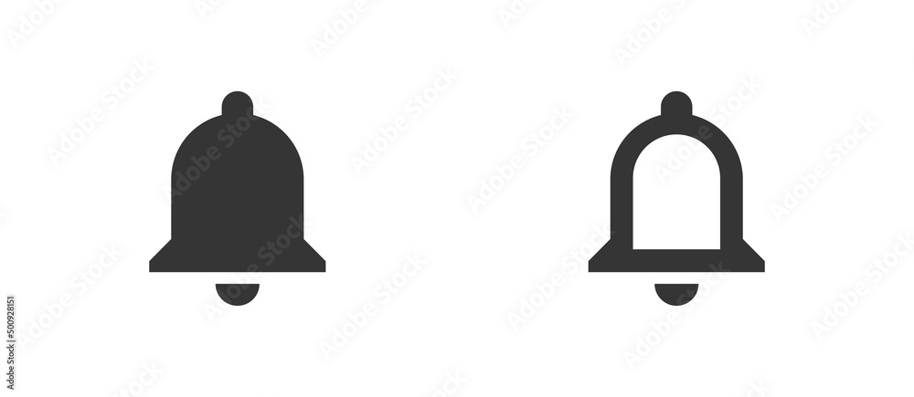 Notification bell icon set in flat style. Social media user interface. Mobile app UI web button. Subscribe vector Notification bell icon set in flat style. Social media user interface. Mobile app UI web button. Subscribe vector