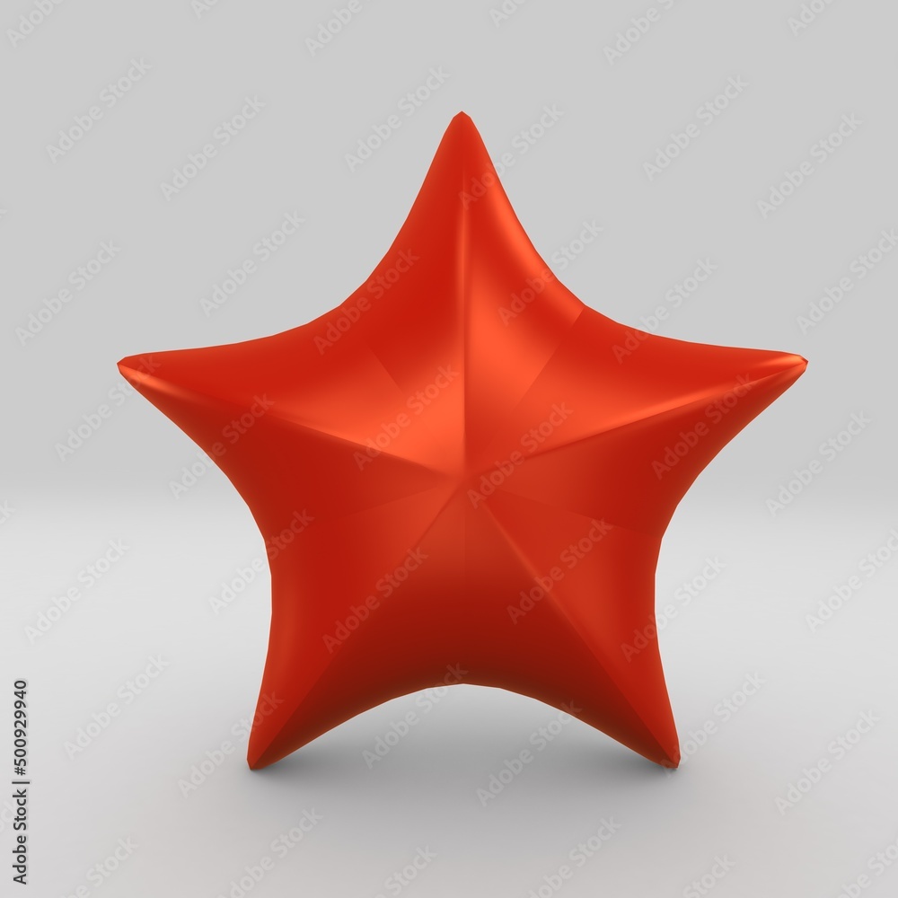 Red star Front Version in 3d with white backgriound and shadow caster Red star Front Version in 3d with white backgriound and shadow caster