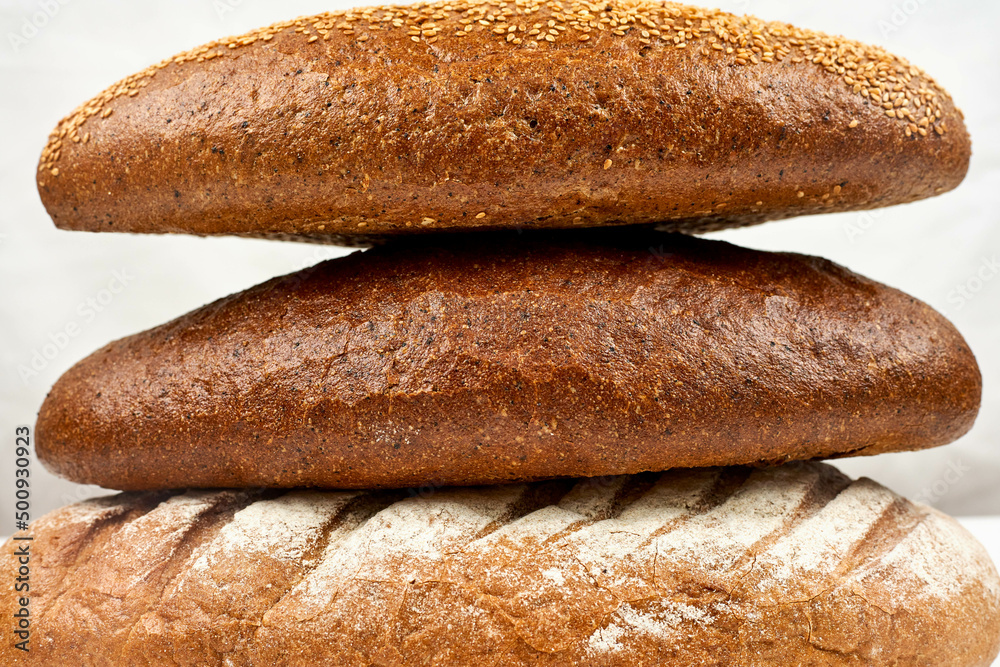 Close-up shot of various breads