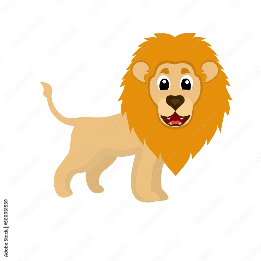 Vector illustration of cute lion graphics. Cartoon cute male lion on a white background. suitable for children's book covers and animated materials. Vector illustration of cute lion graphics. Cartoon cute male lion on a white background. suitable for children's book covers and animated materials.