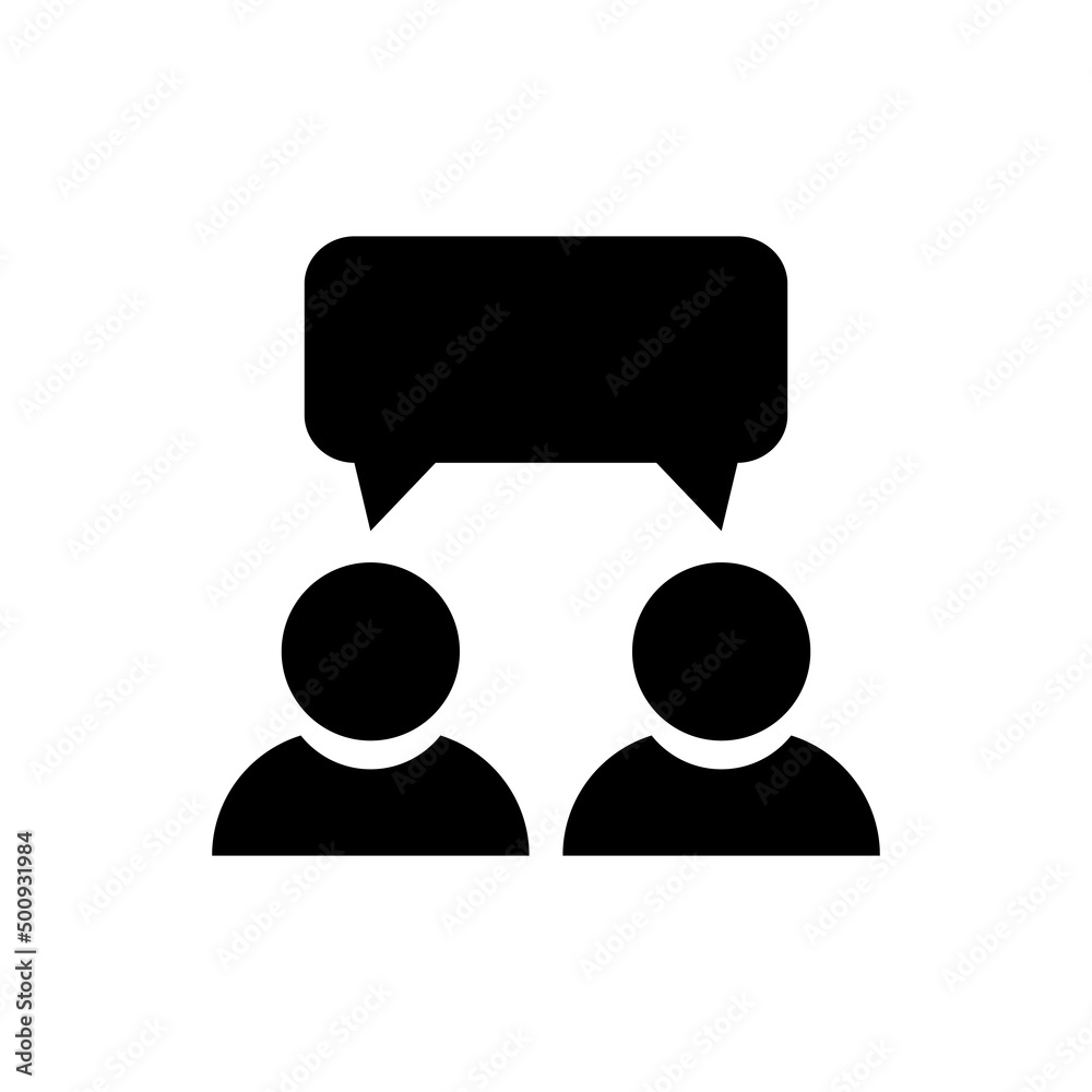 Dialog icon in black. Symbol of dialogue between two people. Vector illustration EPS 10 Dialog icon in black. Symbol of dialogue between two people. Vector illustration EPS 10
