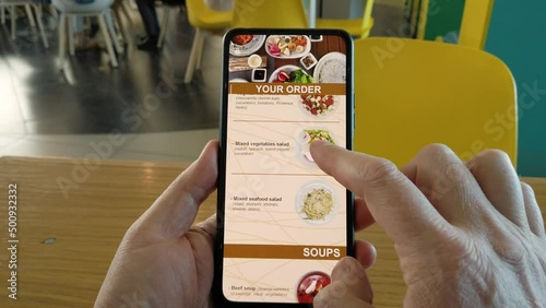Online ordering from the menu of a cafe or restaurant. The client uses a smartphone application to order food while sitting at the table. Design UI.