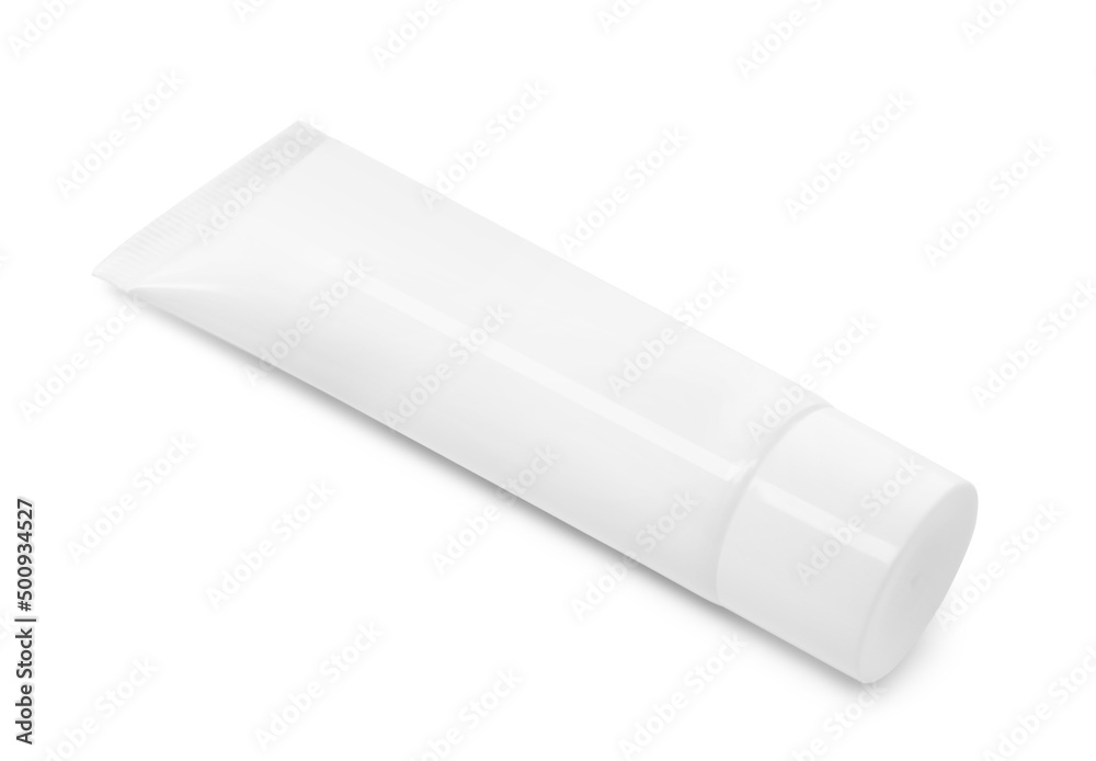 Blank tube of cosmetic product isolated on white Blank tube of cosmetic product isolated on white
