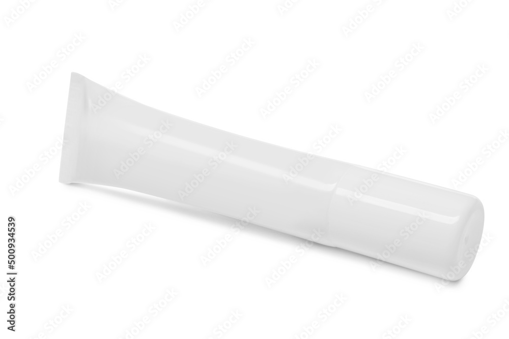 Blank tube of cosmetic product isolated on white Blank tube of cosmetic product isolated on white