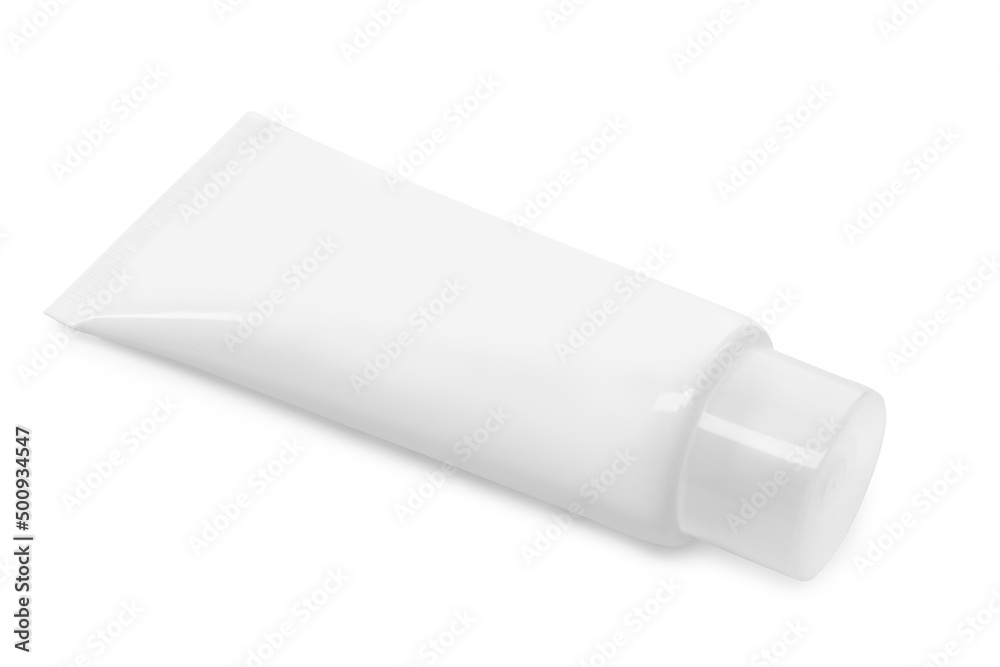 Blank tube of cosmetic product isolated on white Blank tube of cosmetic product isolated on white
