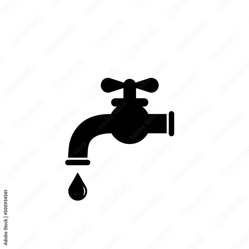 Water tap black symbol icon in simple style on a white background. Vector EPS 10 Water tap black symbol icon in simple style on a white background. Vector EPS 10