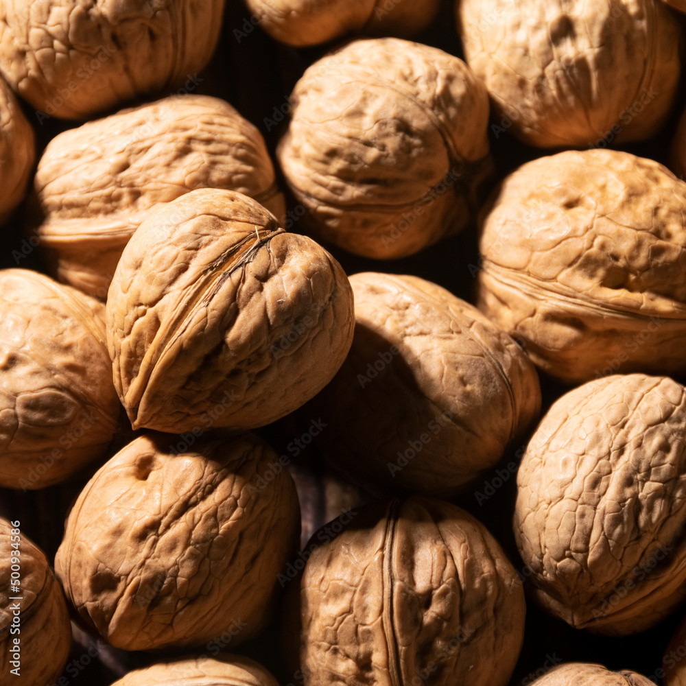 Whole walnuts,close up food background Whole walnuts,close up food background