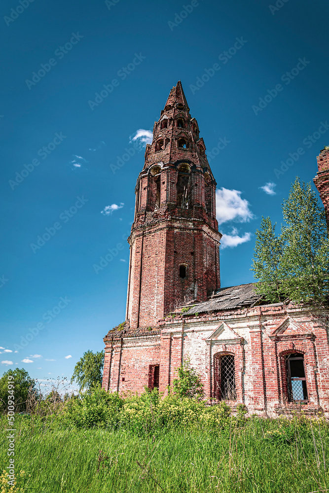Fototapeta premium the bell tower of an old church