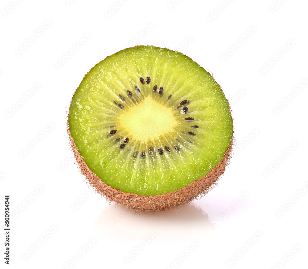 Slice of kiwi fruit on white background. Slice of kiwi fruit on white background.