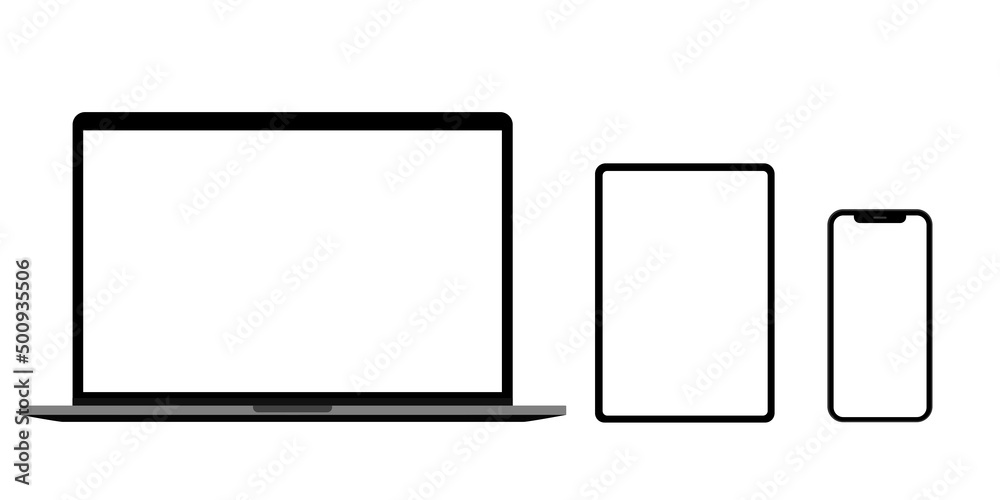 Realistic set of laptop, tablet, smartphone. Vector illustration. EPS10 Realistic set of laptop, tablet, smartphone. Vector illustration. EPS10