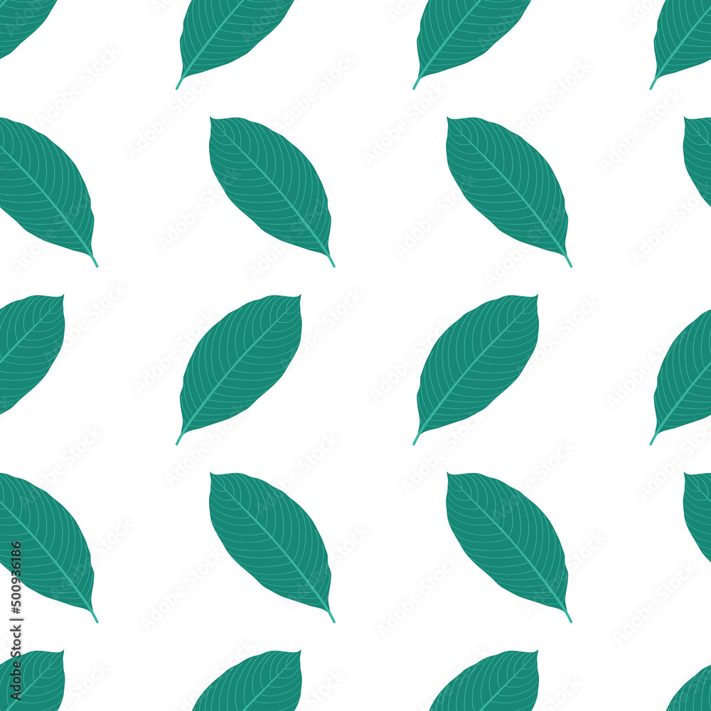 Seamless pattern with green leaves for textile, fabric manufacturing, wallpaper, covers, surface, print, gift wrap, scrapbooking. Vector