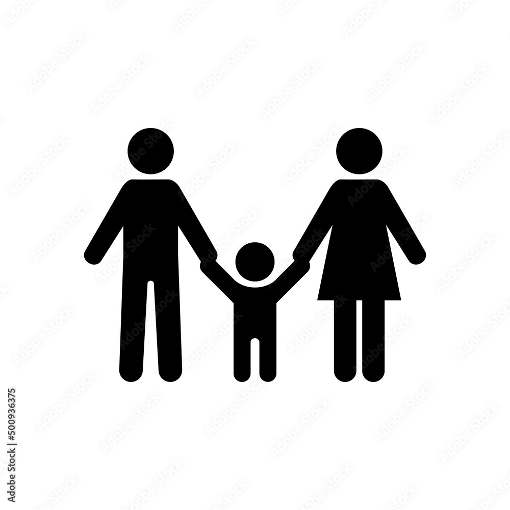 Symbol of friendly happy family. Mom dad and son. Stock Vector Illustration Symbol of friendly happy family. Mom dad and son. Stock Vector Illustration