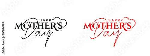 Abstract happy mother's day logo, happy mother's day logo design, love vector logo design red color, black color logo design