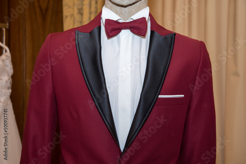 bow tie suit at an exhibition