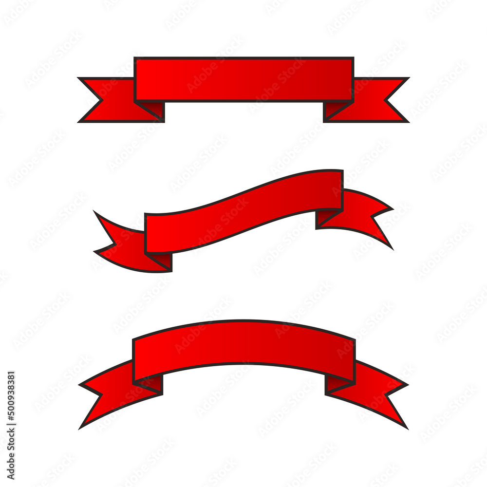 Set of horizontal red ribbons on a transparent background. Vector illustration. EPS10 Set of horizontal red ribbons on a transparent background. Vector illustration. EPS10