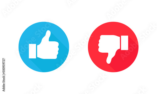 Thumb up and thumb down icon. Like and Dislike. Vector illustration. EPS 10