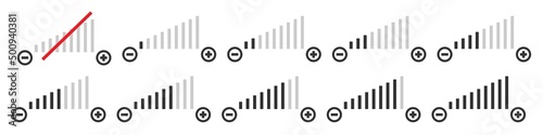 Level volume icon. Sound control symbol. Sign audio adjusment vector. photo