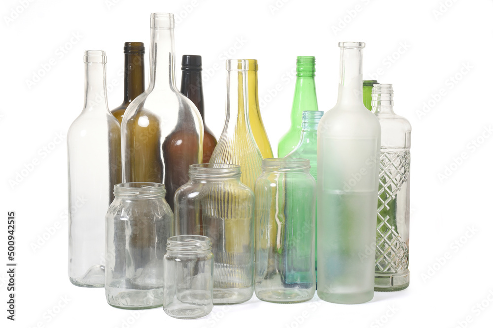 group of bottles and jars isolated on white backgrouond group of bottles and jars isolated on white backgrouond