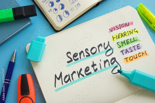 Open notepad and marks about Sensory marketing.