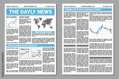 Realistic Newspaper Icon Set on White Background. Vector