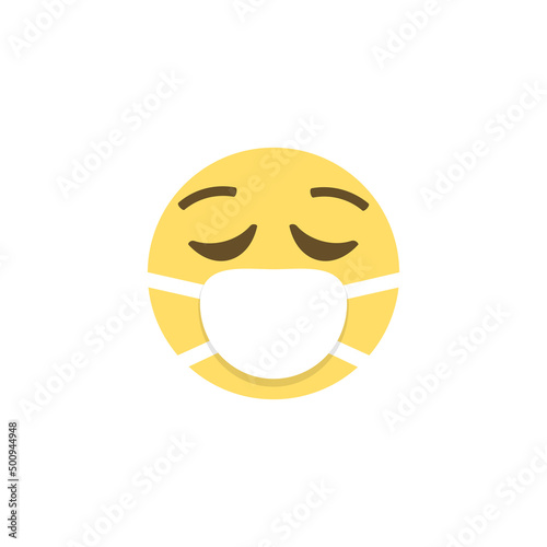 Emoji in a medical mask. Sick emoji vector illustration EPS 10