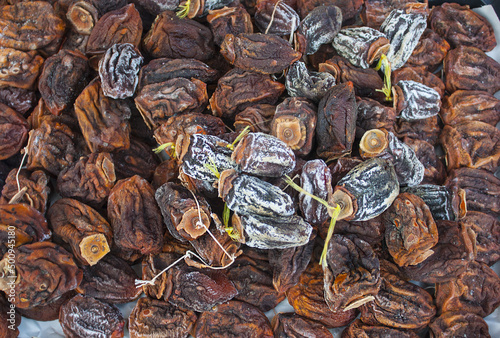 Background of dried persimmon photo