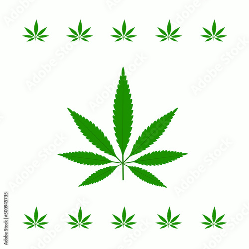 Green marijuana  Hemp leaf vector illustration.