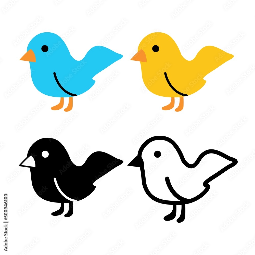 Bird icon vector emoji isolated on white background