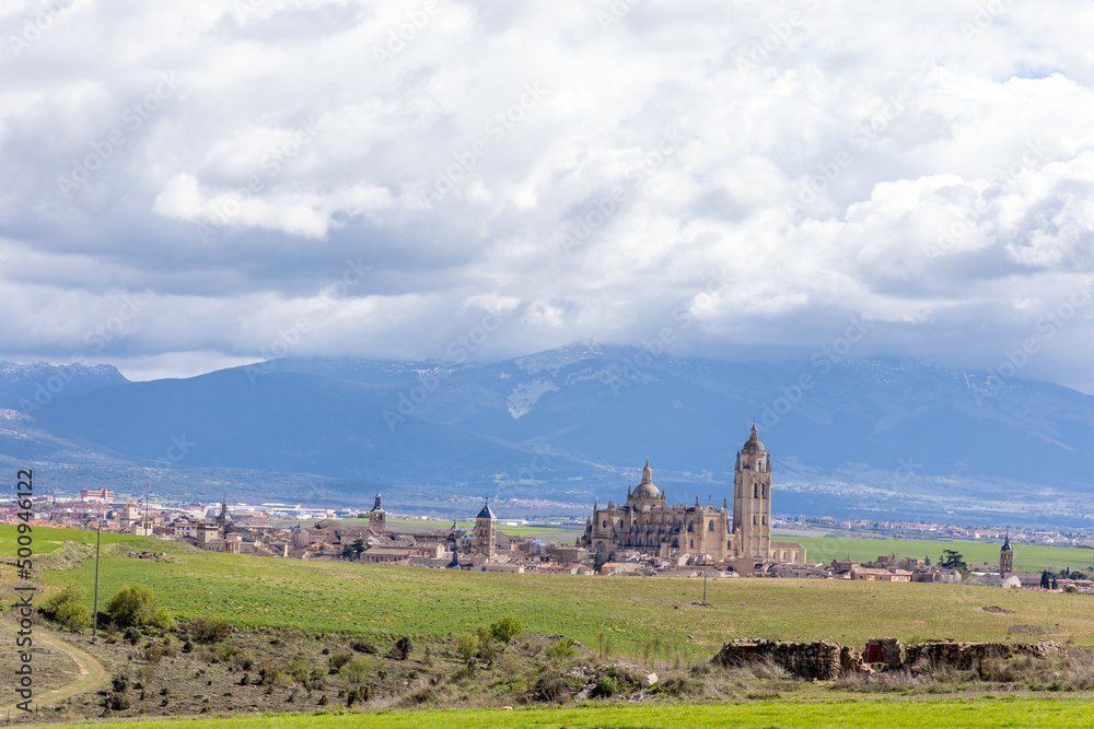 cereal fields on the outskirts of the city of Segovia