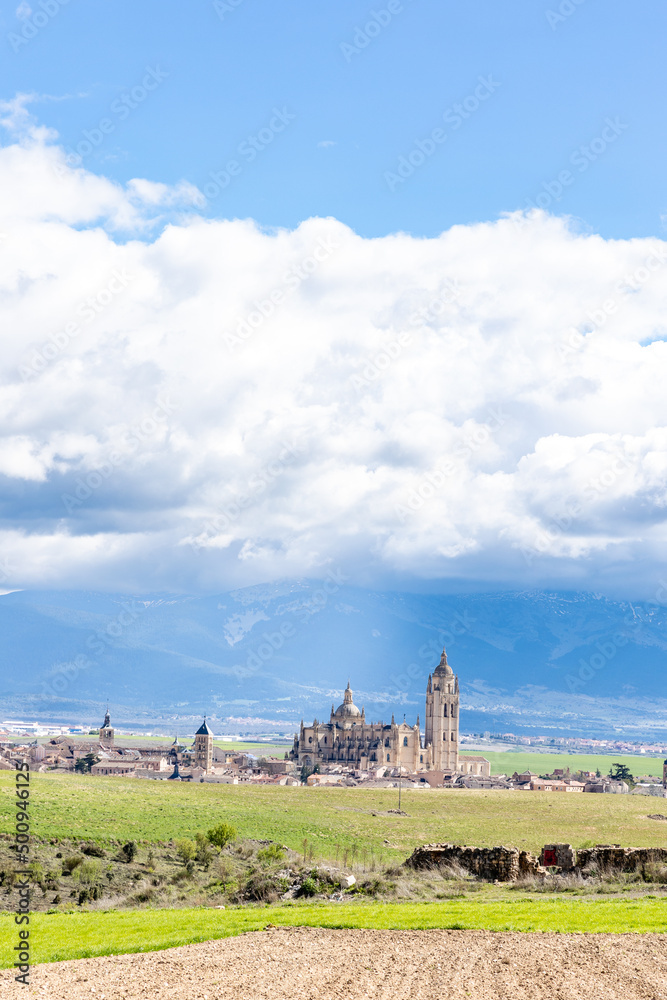 cereal fields on the outskirts of the city of Segovia