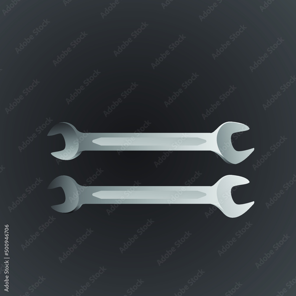 simple and black and white wrench illustration