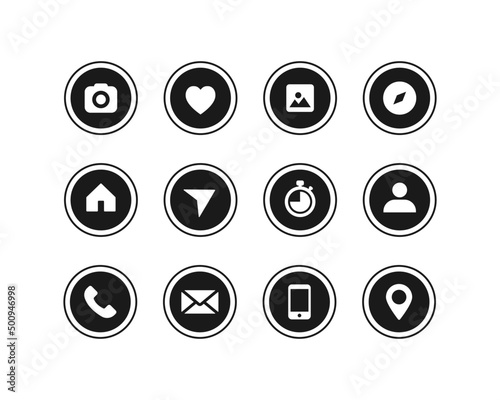 Social media icons set isolated on white background. Vector EPS 10