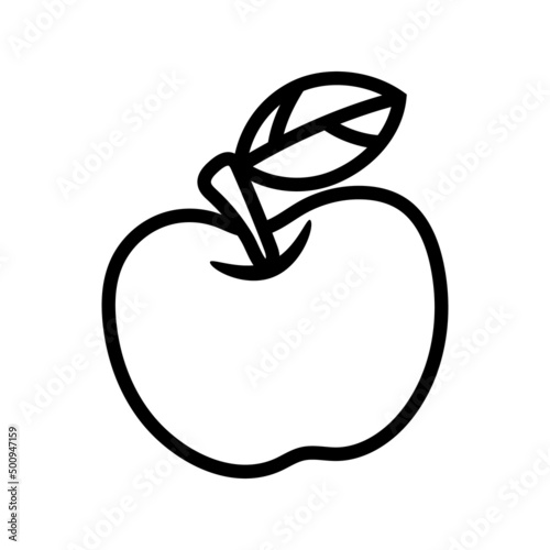 Vector apple icon, simple fruit logo, isolated